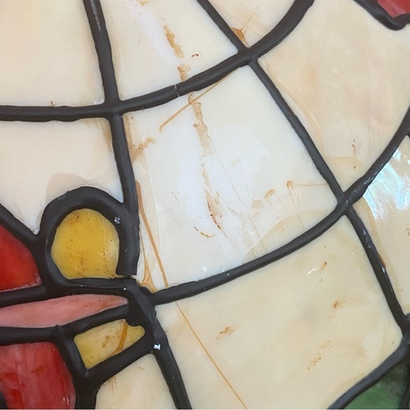 Vintage Tiffany Style Stained Plastic Light Shade Butterflies Shade Only -Read - Picture 8 of 16